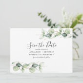 Eucalyptusbladeren Botanische Trouwdag Save The Date (Staand voorkant)