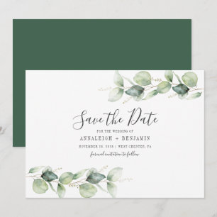 Eucalyptusbladeren Botanische Trouwdag Save The Date