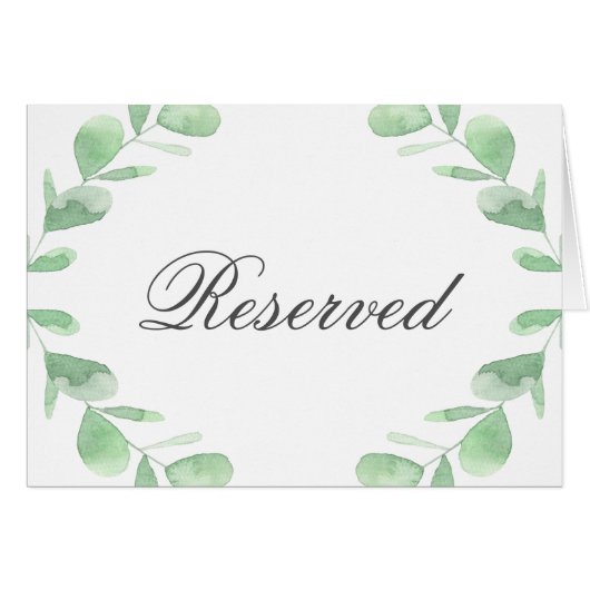 Eucalyptusbladeren. Bruiloft Gereserveerde tafel k (Voorkant Horizontaal)
