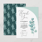 Eucalyptusbladeren Dank je wel Trouwfeest mint Bedankkaart (Voorkant / Achterkant)