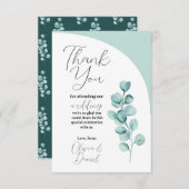 Eucalyptusbladeren Dank U Trouwfeest Mint Bedankkaart (Voorkant / Achterkant)