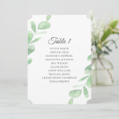 Eucalyptusbladeren. Eenvoudige Bruiloft zitkaarten Kaart (Staand voorkant)