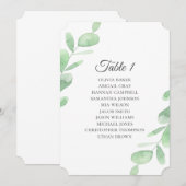 Eucalyptusbladeren. Eenvoudige Bruiloft zitkaarten Kaart (Voorkant / Achterkant)