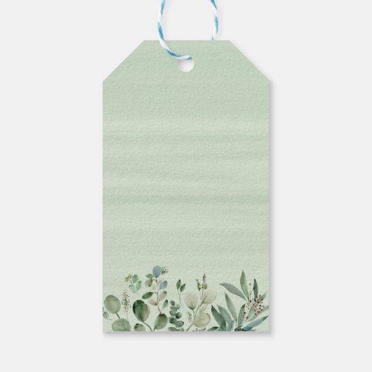 Eucalyptusbladeren Elegant groen Bedankt Cadeaulabel (Achterkant)