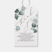 Eucalyptusbladeren Elegant Groen Hartelijk Dank Je Cadeaulabel (Voorkant)