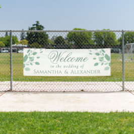 Eucalyptusbladeren Elegante  Welkomsttrouw    Spandoek