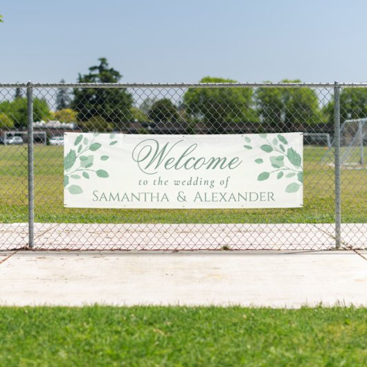 Eucalyptusbladeren Elegante  Welkomsttrouw    Spandoek (Insitu)