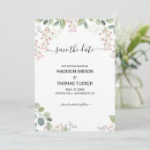 Eucalyptusbladeren en -bloemen kaart (Staand voorkant)