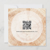 Eucalyptusbladeren en hout Huwelijkswebsite QR-cod Save The Date (Achterkant)