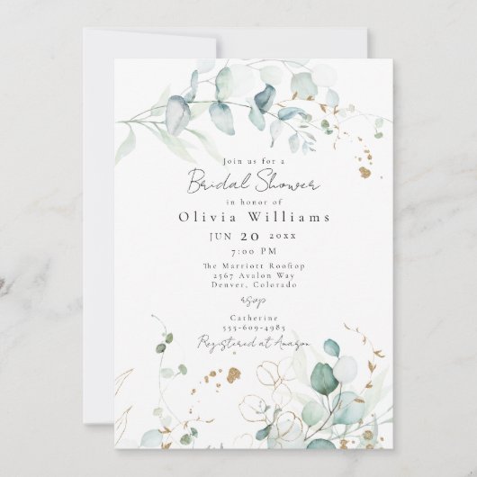 Eucalyptusbladeren en Vrijgezellenfeest van blader Kaart (Voorkant)