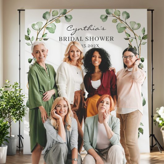 Eucalyptusbladeren Geometrische Bruidsdouche Achte Wandkleed