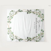 Eucalyptusbladeren Geometrische Bruiloftsbruiloft Wandkleed (Voorkant (horizontaal))