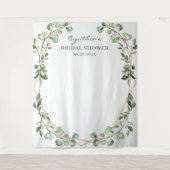 Eucalyptusbladeren Geometrische Bruiloftsbruiloft Wandkleed (Voorkant)