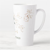 Eucalyptusbladeren Gouden Bloem Bruidsdouche Latte Mok (Rechts)