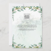 Eucalyptusbladeren GOUDEN BRUILOFT QR CODE BEGROTI Kaart (Achterkant)