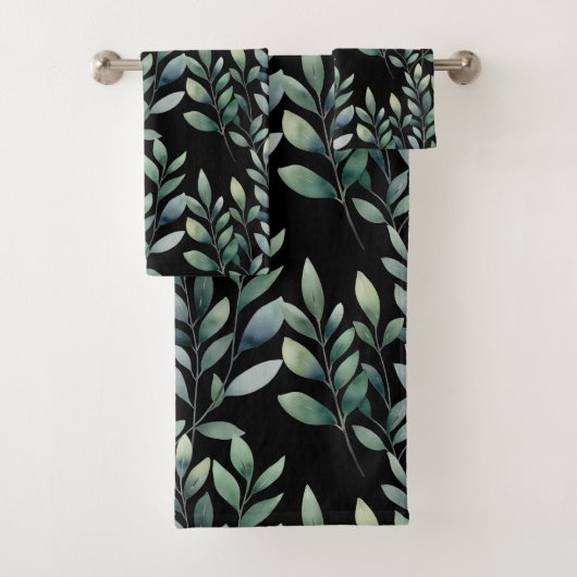 Eucalyptusbladeren groen bad handdoek (Insitu)