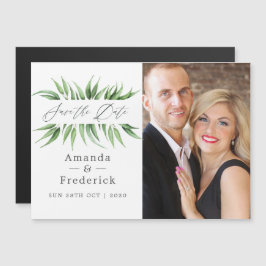 Eucalyptusbladeren groenbruiloft Save the Date Magnetische Uitnodiging