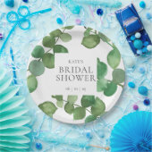 Eucalyptusbladeren Groene Bruids-Shower Papieren Bordje (Feest)