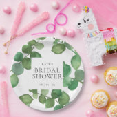 Eucalyptusbladeren Groene Bruidsuitnodiging Papieren Bordje (Feest)