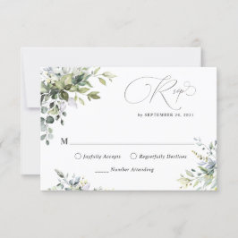 Eucalyptusbladeren Groene Huwelijks-RSVP-Kaart Kaart