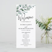 Eucalyptusbladeren groene huwelijksprogramma's 4x9 programmakaart (Staand voorkant)