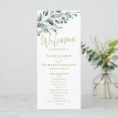 Eucalyptusbladeren Groene Huwelijksprogramma's 4x9 Programmakaart (Staand voorkant)