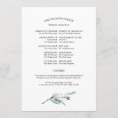 Eucalyptusbladeren groene huwelijksprogramma's programmakaart (Achterkant)
