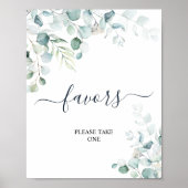 Eucalyptusbladeren Groene Shower Favoren Bord Poster (Voorkant)