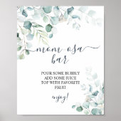 Eucalyptusbladeren Groene Shower Momosa Bar Bord Poster (Voorkant)