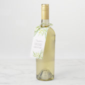 Eucalyptusbladeren groene waterverf bruiloft flessenhanger (Schuin)