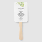 Eucalyptusbladeren groene waterverf bruiloft handwaaier (Achterkant)