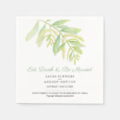 Eucalyptusbladeren groene waterverf bruiloft servet (Voorkant)