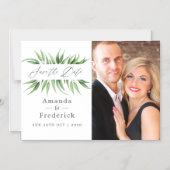 Eucalyptusbladeren groene wedding save the date magnetische uitnodiging (Voorkant)
