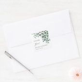 Eucalyptusbladeren Huwelijk Bedankt Vierkante Sticker (Envelop)