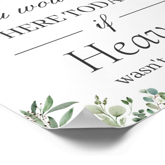 Eucalyptusbladeren In Liefdevolle Herinnering Trou Poster (Hoek)