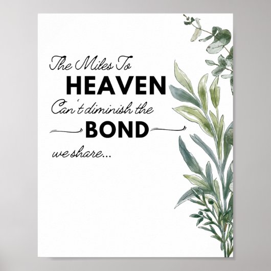 Eucalyptusbladeren In Lieve Herinnering Poster (Voorkant)