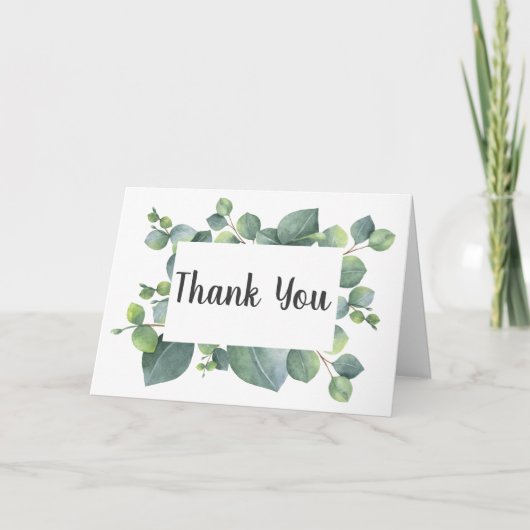 Eucalyptusbladeren Kader Trouwfoto Bedankt (Voorkant)