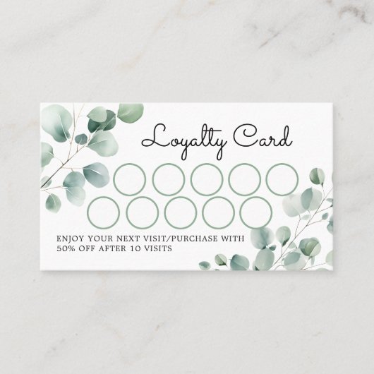 Eucalyptusbladeren Klantenkaartje (Voorkant)