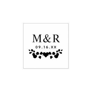 Eucalyptusbladeren Koppels Monogram Rubberstempel
