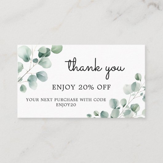 Eucalyptusbladeren Kortingskaartje (Voorkant)