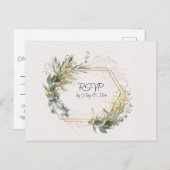 Eucalyptusbladeren met gouden accenten en Lijst Briefkaart (Voorkant / Achterkant)