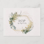 Eucalyptusbladeren met gouden accenten en Lijst Briefkaart (Voorkant)