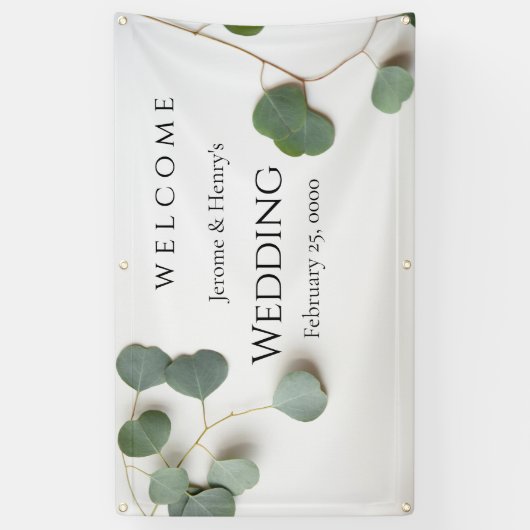 Eucalyptusbladeren met tekstruimte spandoek (Verticaal)