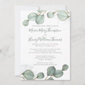 Eucalyptusbladeren Minimale Waterverf Elegant Kaart (Voorkant)