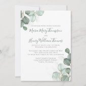 Eucalyptusbladeren Minimale Waterverf Elegant Kaart (Voorkant)