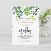 Eucalyptusbladeren Moderne Rustieke Bruiloft Kaart (Staand voorkant)