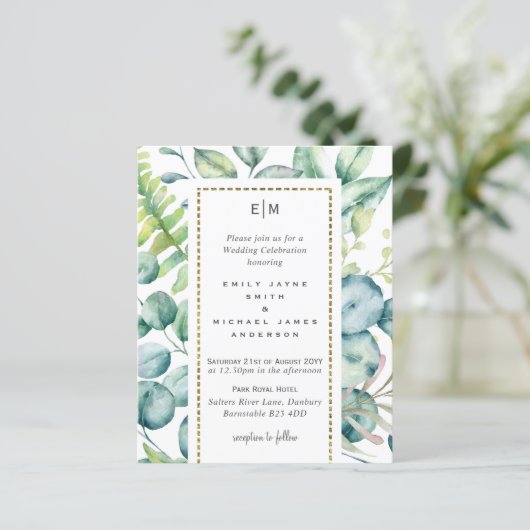 Eucalyptusbladeren Natuurlijke Begroeiing Bruiloft (Staand voorkant)