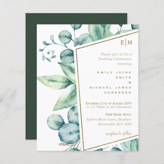 Eucalyptusbladeren Natuurlijke groene bruiloft Chi (Voorkant / Achterkant)