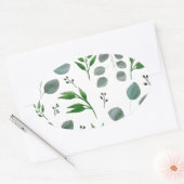 Eucalyptusbladeren Ovale Sticker (Envelop)