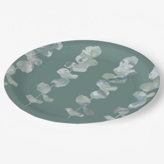 Eucalyptusbladeren Papieren Bordje (Gekanteld)